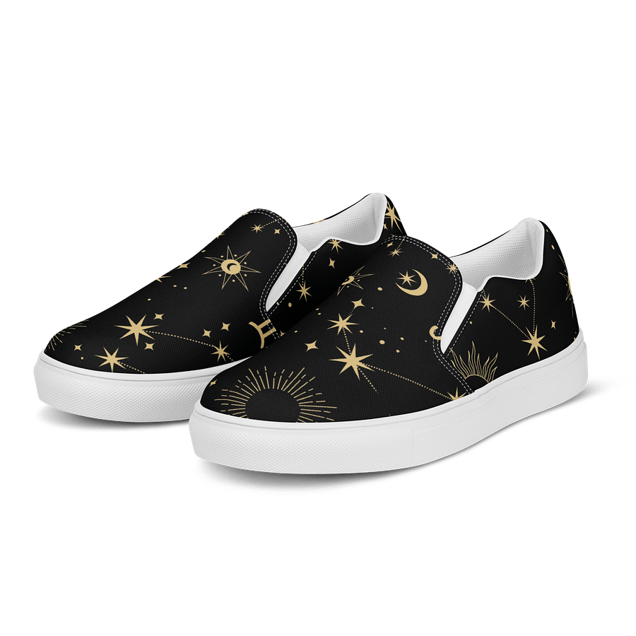 Celestial Zodiac Slip-On Shoes Astrology-Inspired Men's Canvas Sneakers for Spiritual & Cosmic Style product image (3)