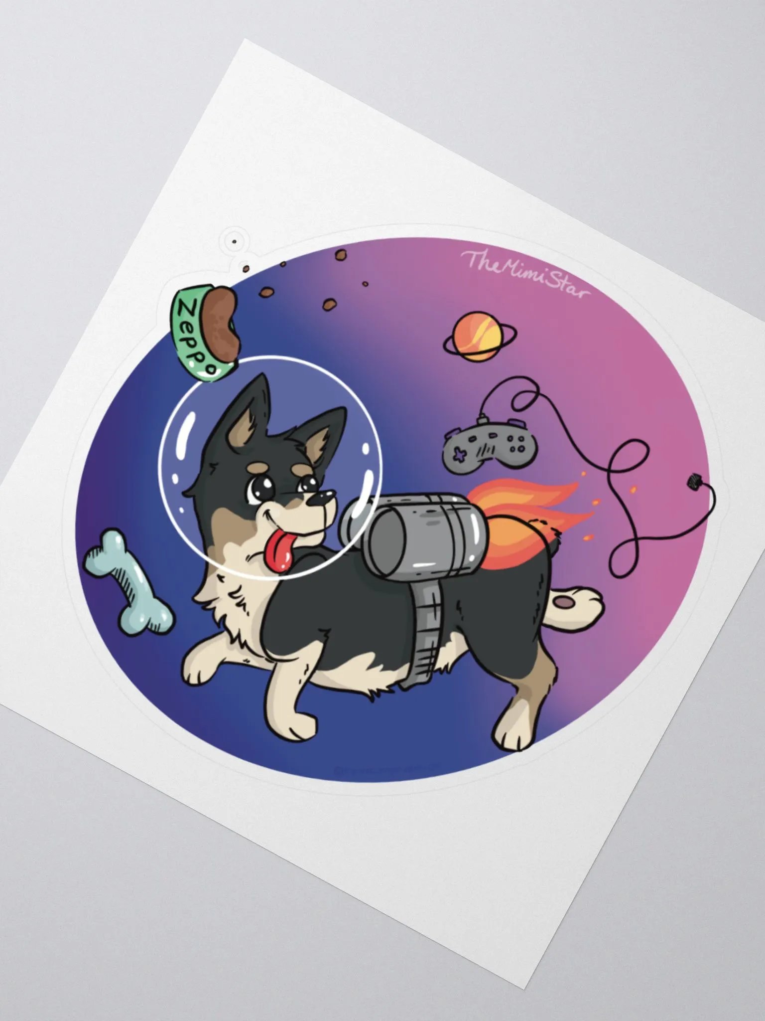 Space Corgi Kiss-Cut Sticker product image (2)
