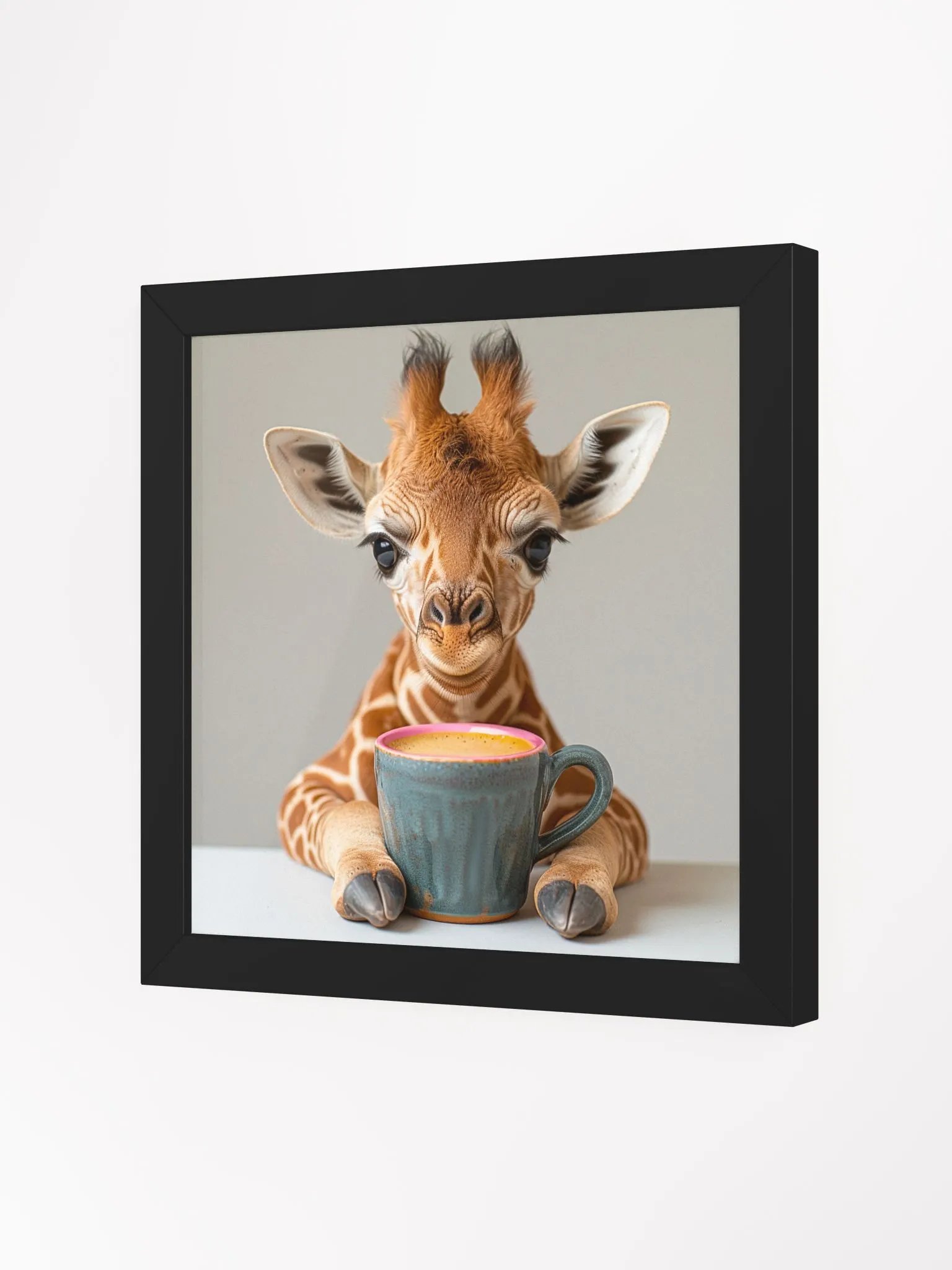 Coffee Lover Cute Baby Giraffe Wall Art product image (20)