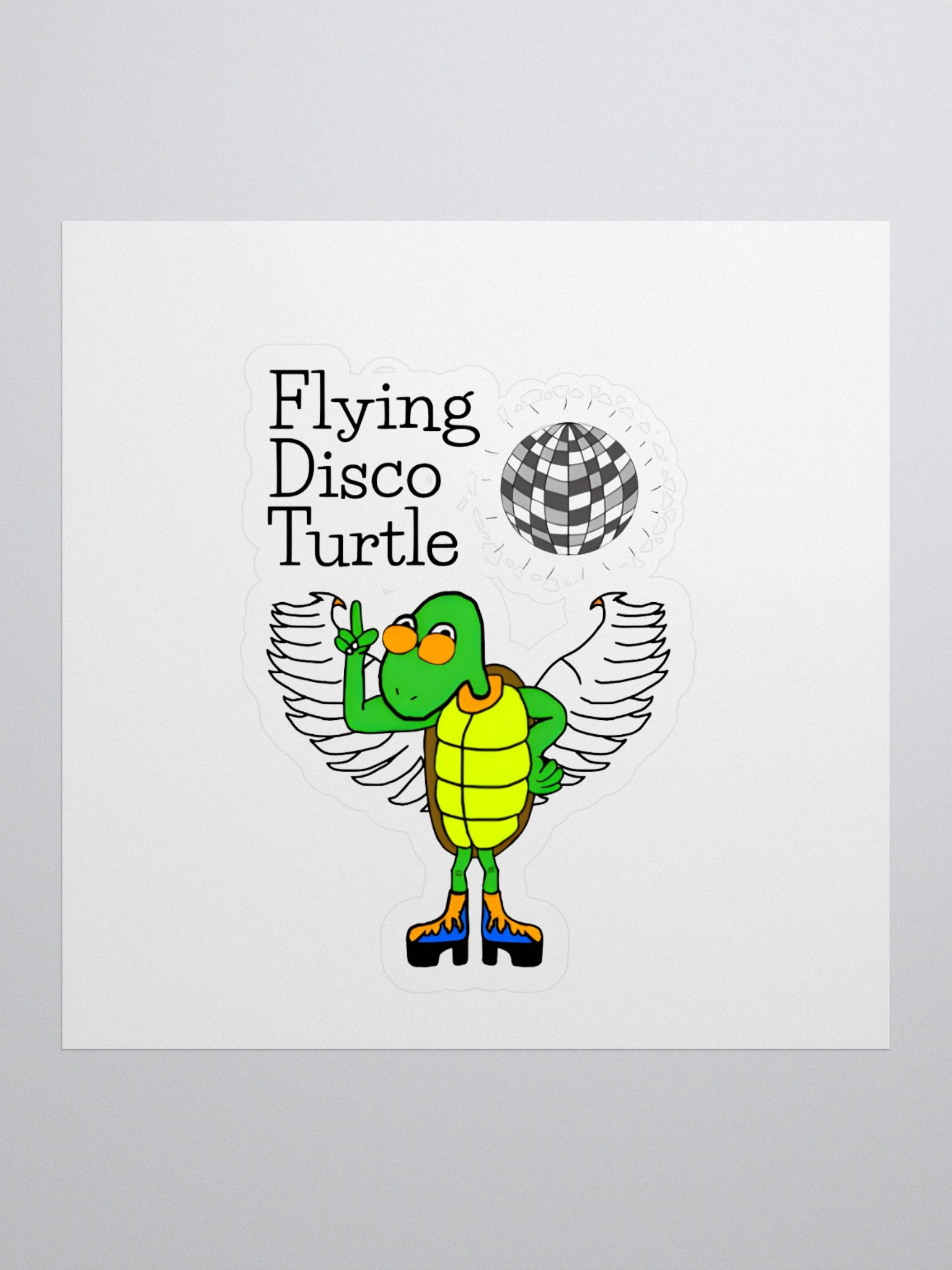 Flying Disco Turtle sticker product image (1)