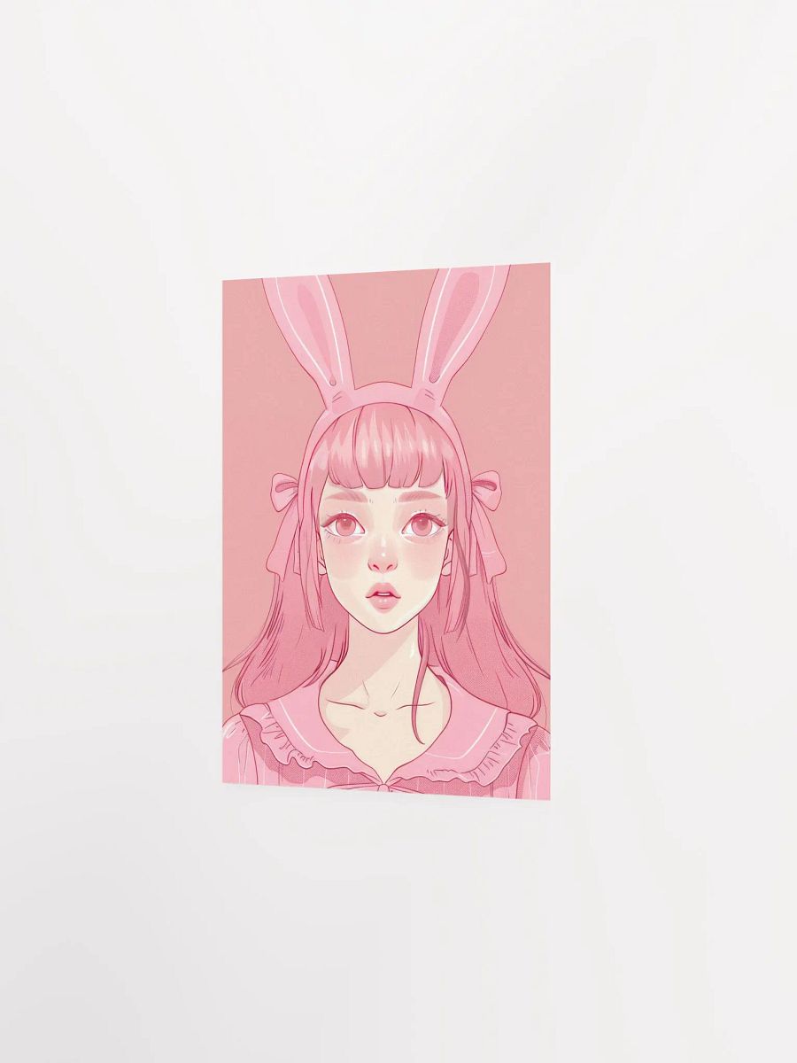 Pink Rabbit Girl Coquette Art Print product image (27)