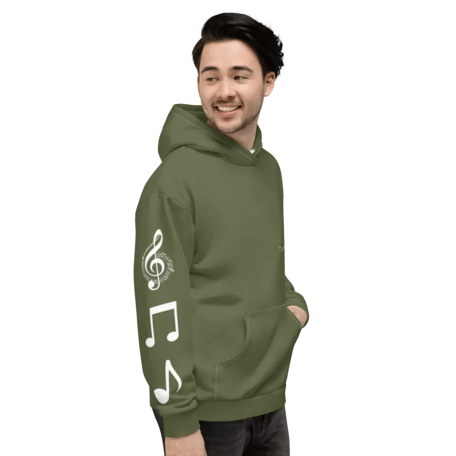 Band Geeks Rule Bass Clef Hoodie | Military Green product image (8)