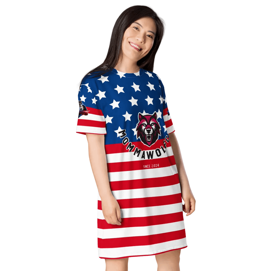 MOMMAWOLFCAT All-Over Print T-Shirt Dress product image (5)