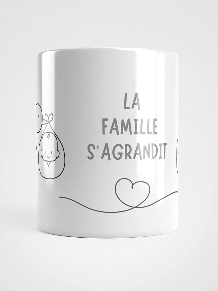 Mug Blanc - La Famille s'Agrandit- Cigogne Annonce Naissance - Cadeau Original product image (1)