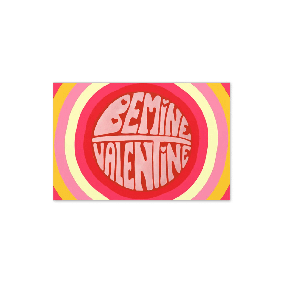 Be Mine Valentine retro landscape greetings card product image (5)