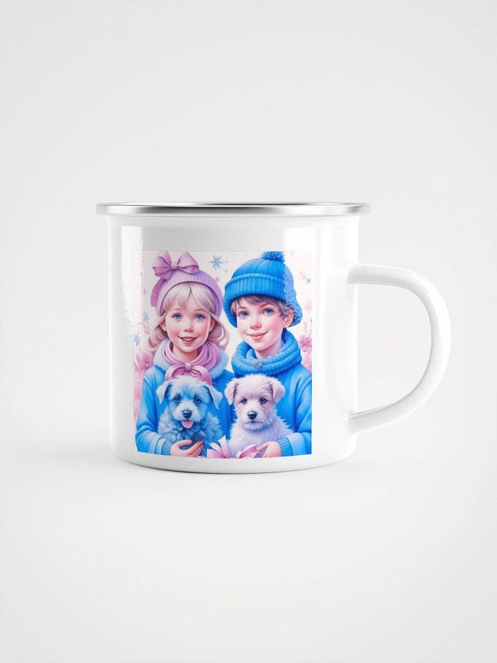 Pink and Blue Vintage Children and Puppies product image (1)