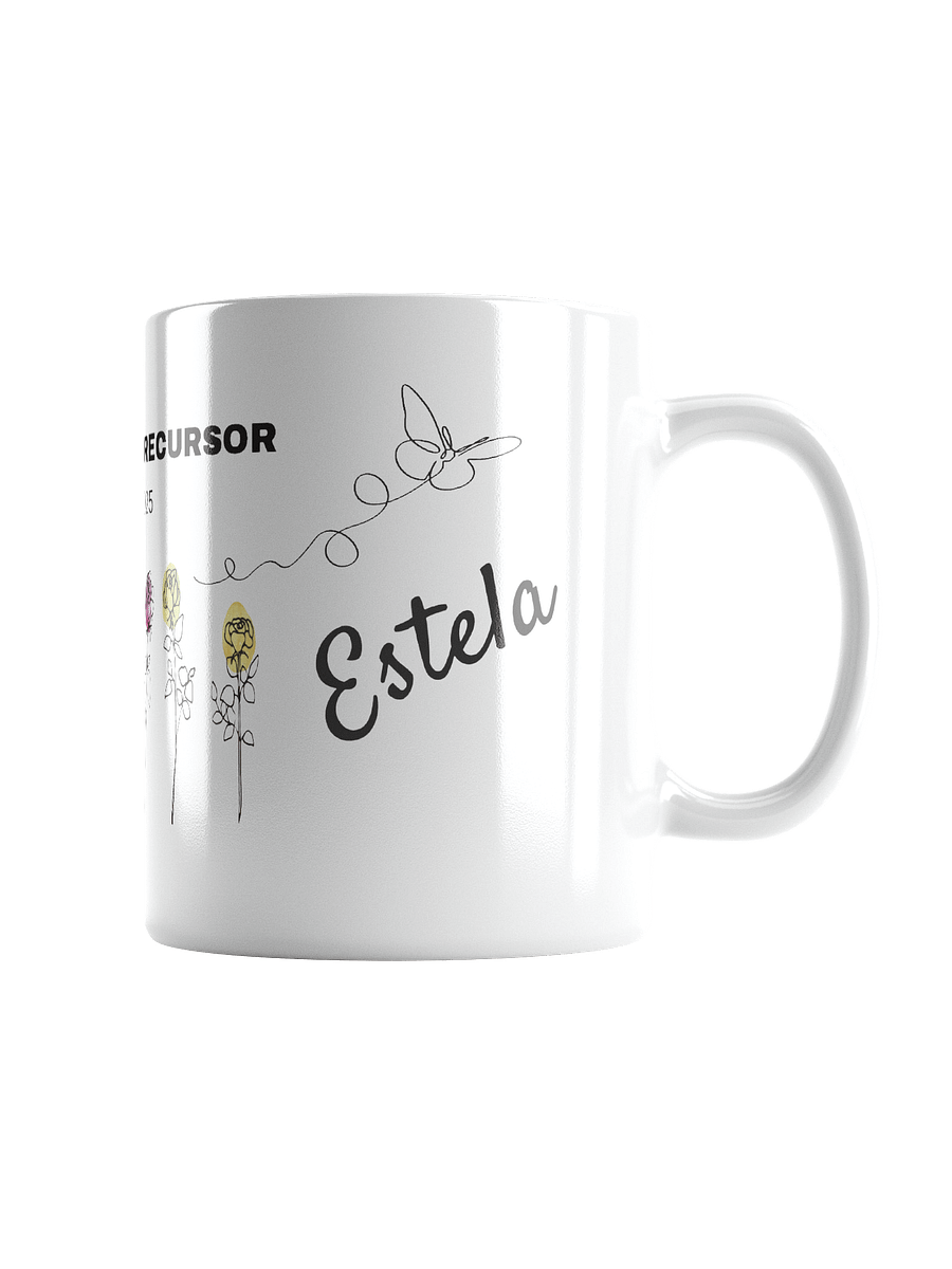 TAZA ESCUELA DE PRECURSOR 2025 FLORAL CON MARIPOSA – EDICIÓN ESPECIAL “ESTELA” product image (2)