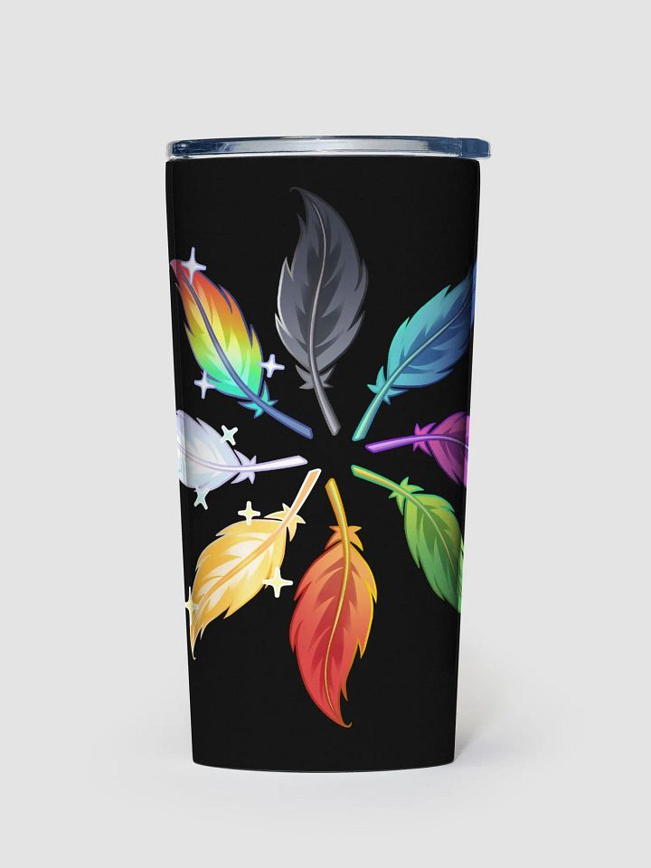 Circle of Feathers 20z Stainless Steel Tumbler (Black) product image (1)