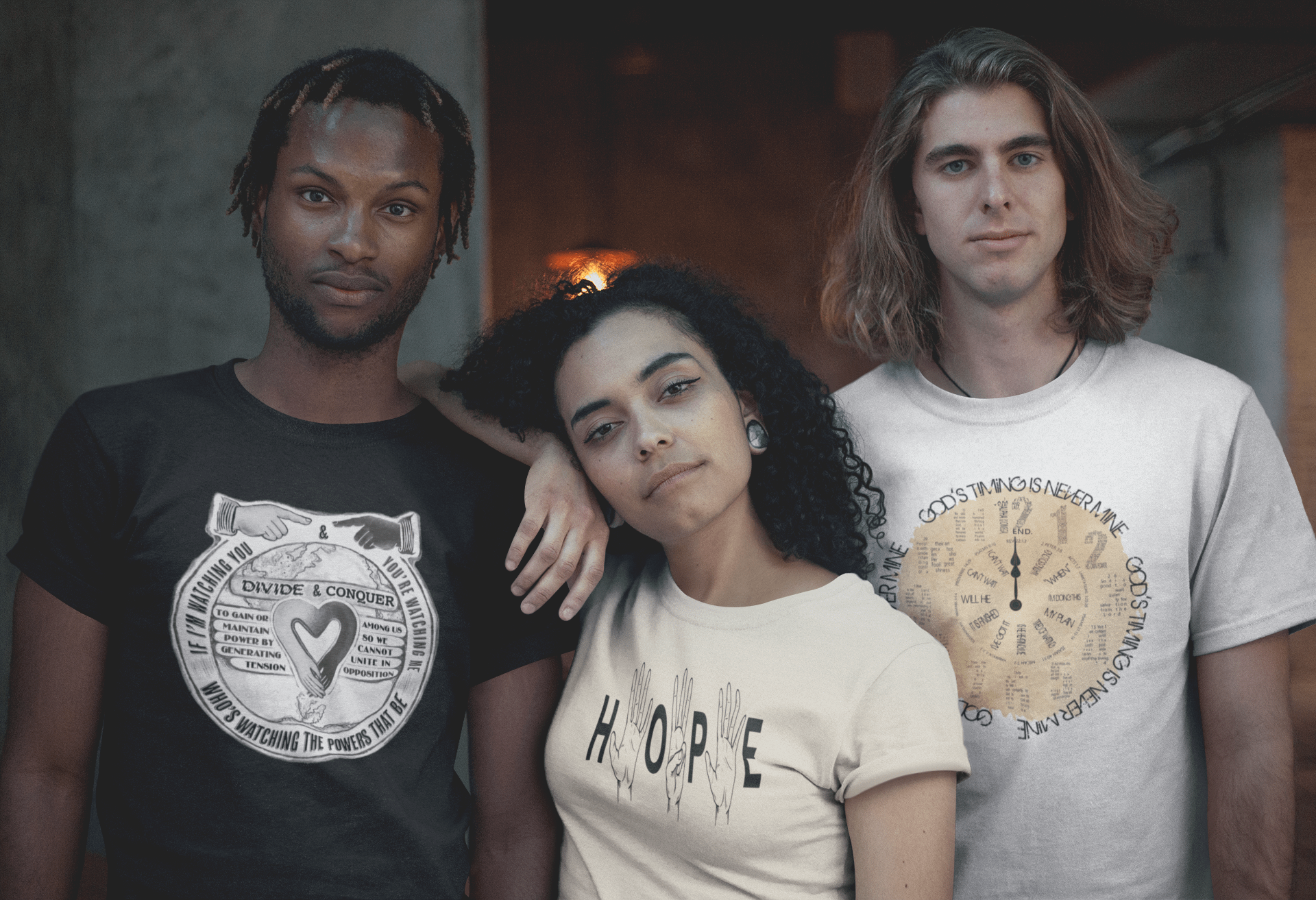 Divide & Conquer (Short sleeve T) Black Shirt white lettering product image (5)