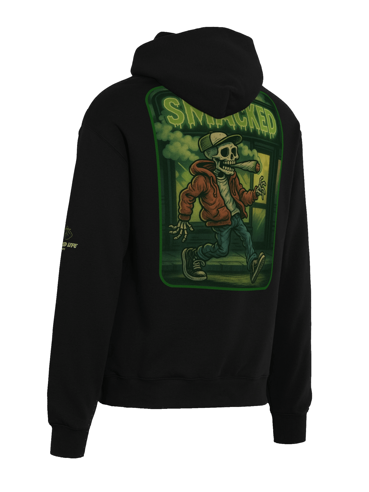 Smacked Streetwalker – Skeleton Smoke Session Oversized Hoodie product image (6)
