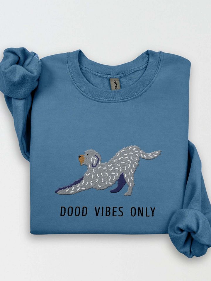 Dood Vibes Only Sweatshirt (Embroidered) of a Labradoodle(Gray) product image (1)