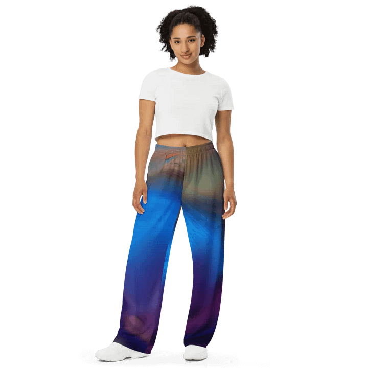 Rainbow Colorful Pattern Unisex Wide Leg Pants | Colorful Pants product image (1)