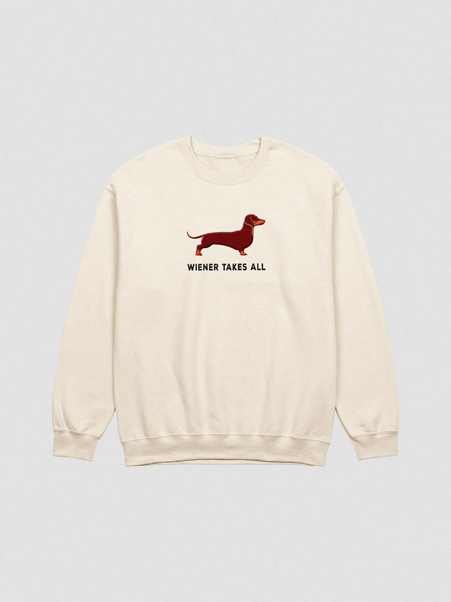 Wiener Takes All Sweatshirt (Embroidered) of a Dachshund(Red) product image (4)