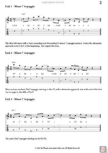 30 Minor Arpeggio Licks For Jazz Guitar - PDF Method With Audio product image (2)