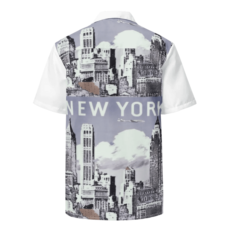 Vintage New York Skyline Button-Down Shirt product image (2)