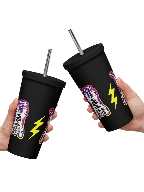 White and Purple Tiger - Tumbler in Black product image (1)