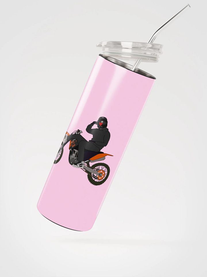 Heart-hand on Bike (Pink) Stainless Steel Tumbler product image (2)
