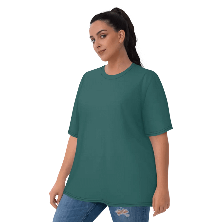 Plain Teal Green Soft Summer Women's Crewneck Polyester Heavyweight Premium T-Shirt by Treasure Pie product image (6)