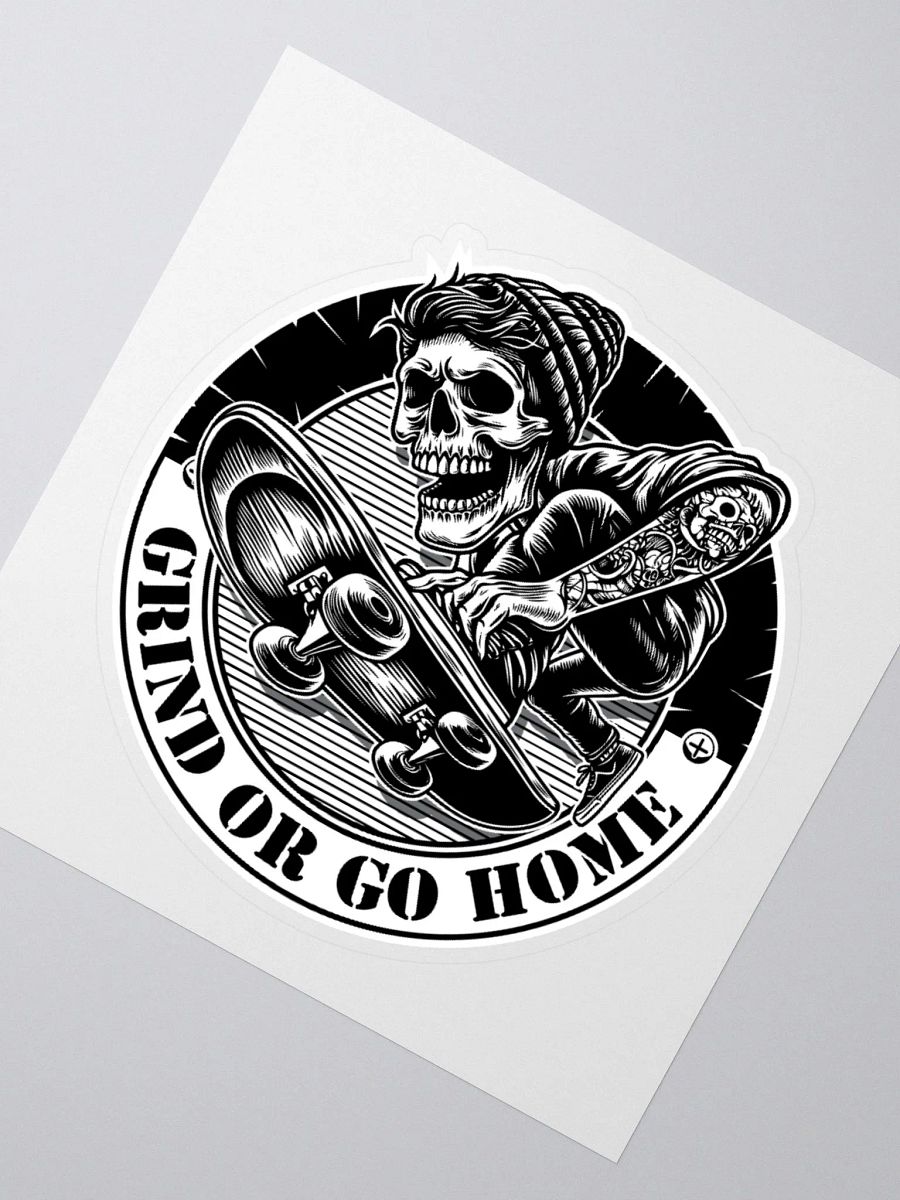 Grind Or Go Home | Skeleton Street Skater Sticker product image (4)