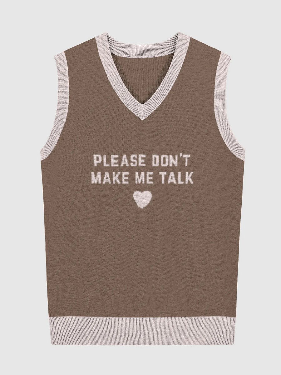 PLEASE DON'T MAKE ME TALK (light pink and brown) knitwear vest product image (1)