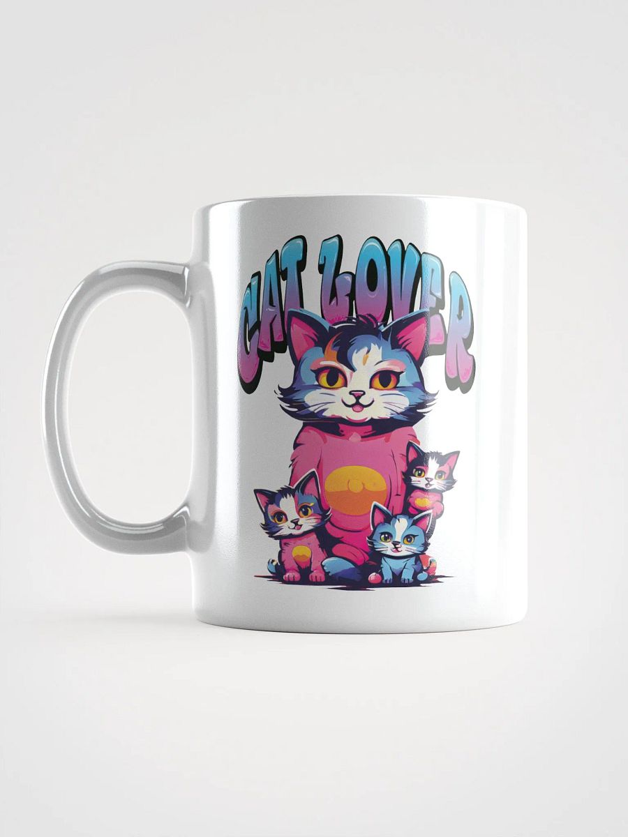 Cat Lover White Glossy Mug | Adorable Mother Cat and Kittens Design | Perfect Gift for Cat Enthusiasts and Cat Moms product image (6)