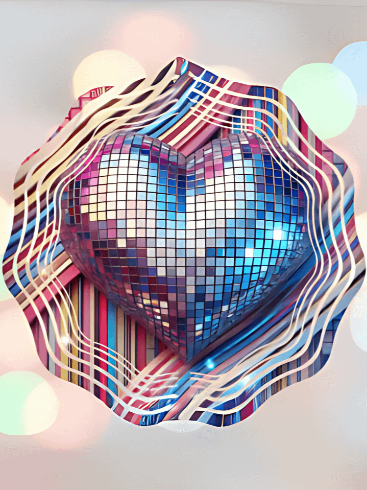 3D Disco Ball Heart Wind Spinner for Valentine’s Day – Sparkling Sublimation Design PNG – 300 DPI High-Resolution – Instant Download for Festive Decor product image (1)