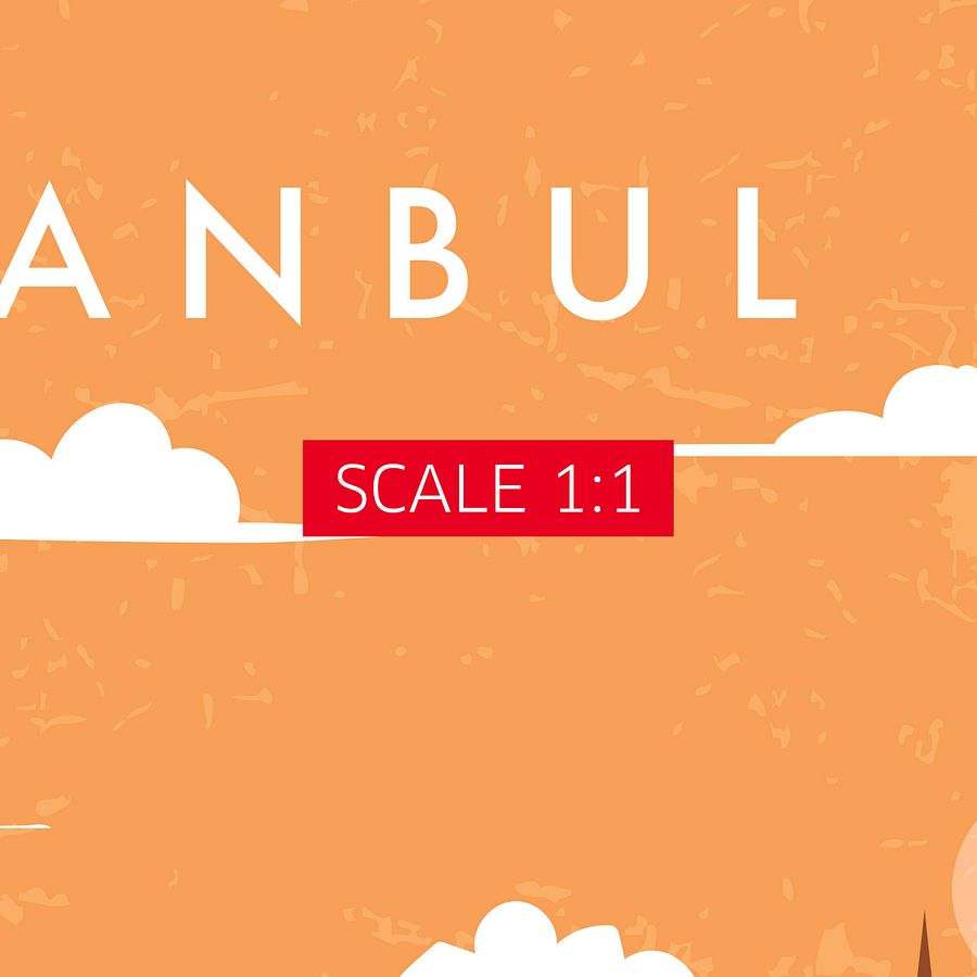 Istanbul, Turkey — Retro travel minimalist poster, retro travel art, retro travel wall art, vector art product image (5)