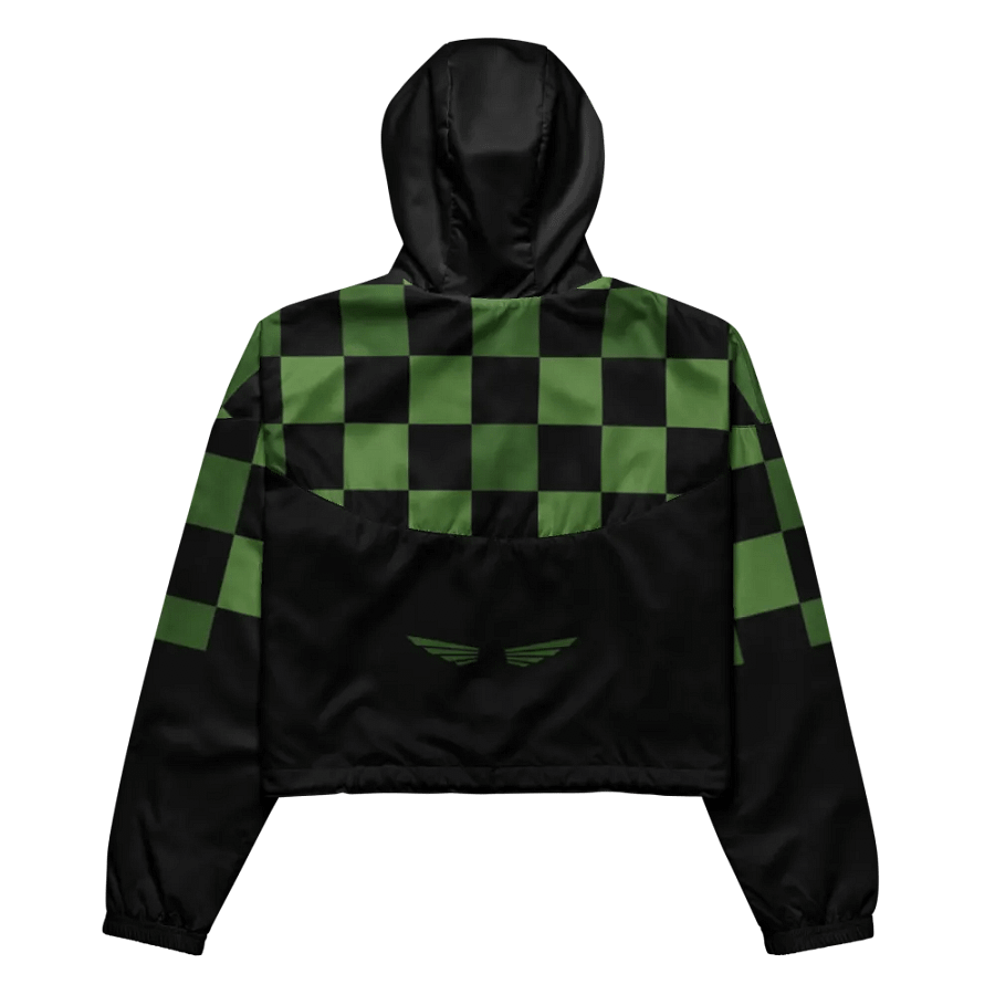 Tanjiro Kamado Checkered Pattern Crop Hoodie Windbreaker product image (4)