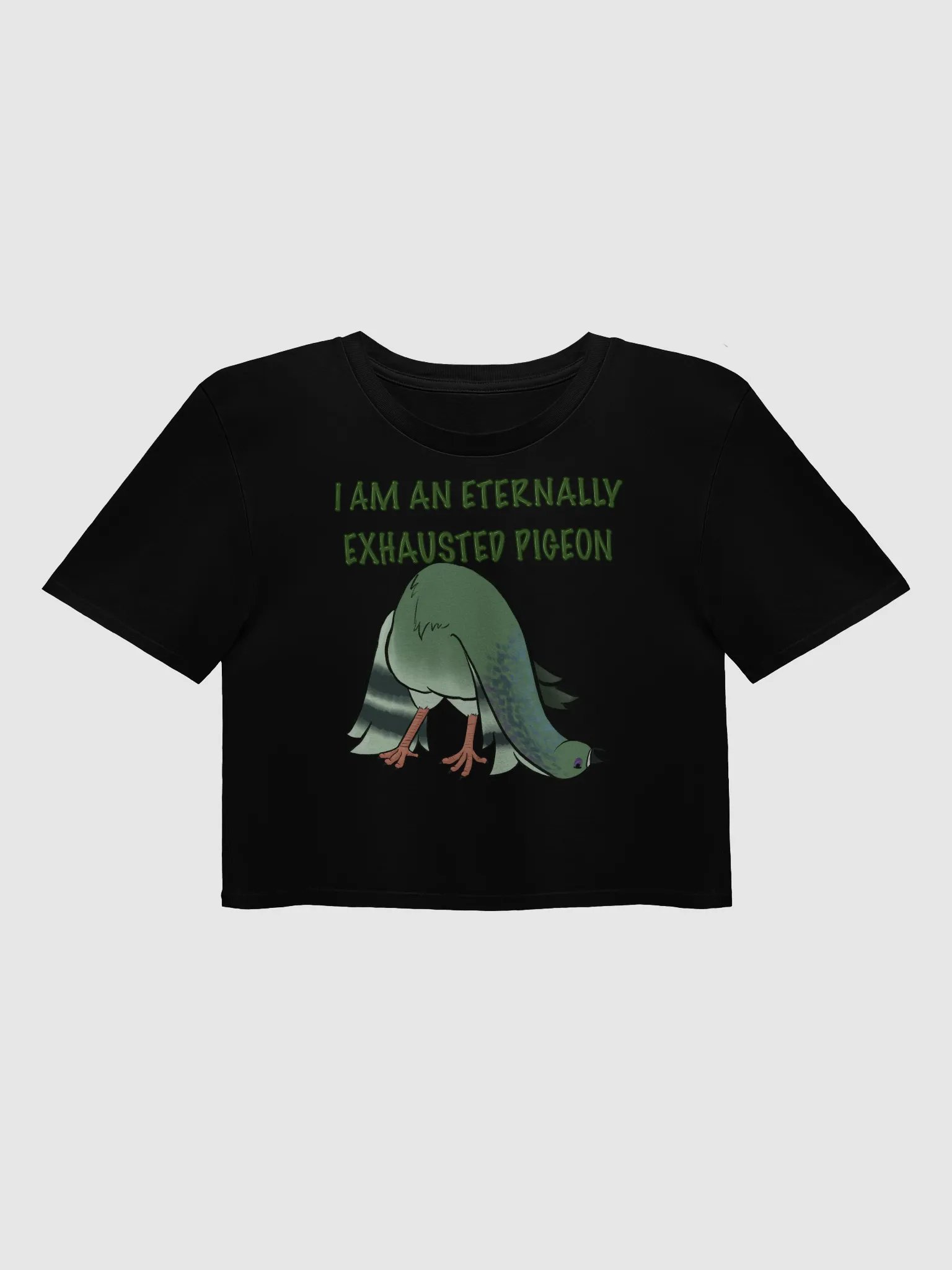Eternally Exhausted Pigeon Crop Top product image (1)