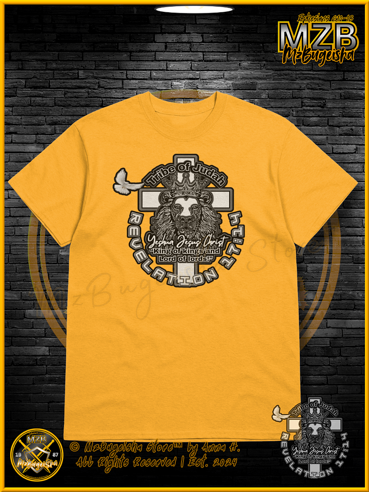 T-Shirt - MzBugeisha™ "Yeshua Jesus Christ King of kings " [V2/gold] Faith Based T-Shirt By Anna H. product image (1)