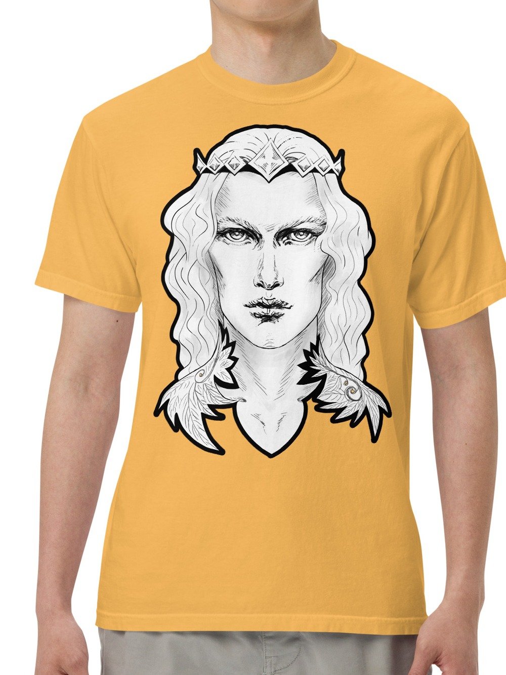 Prince Charming Black Line Relaxed Fit Unisex Heavyweight T-Shirt product image (4)