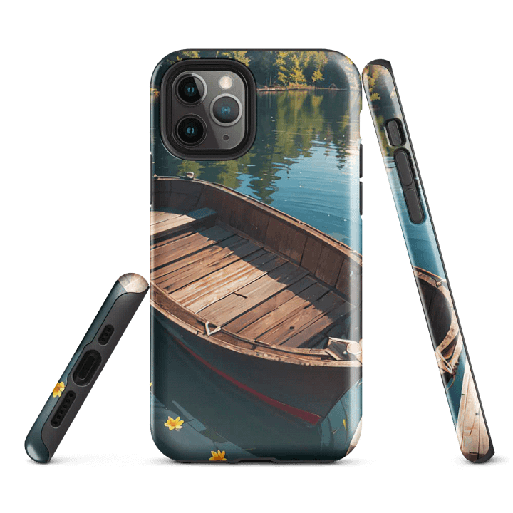 Serenity on the Lake iPhone Tough Case - Peaceful Boat Design product image (2)