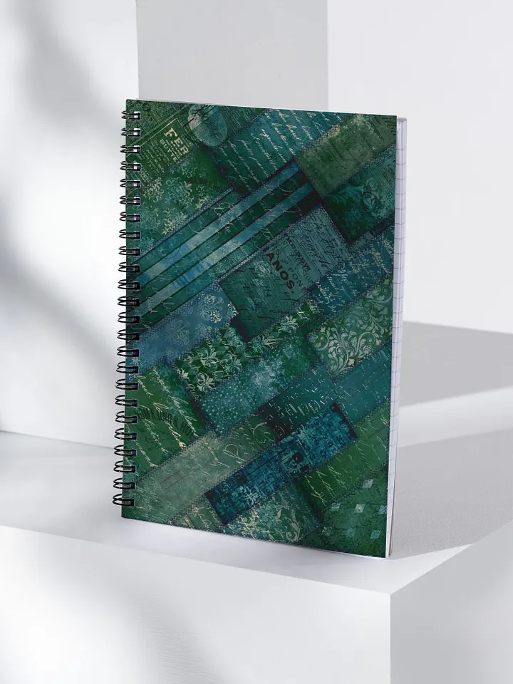 Vintage Deep Green Blue Script Notebook product image (1)
