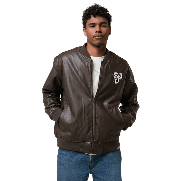 Syn Leather Bomber Jacket (Black or Brown) product image (2)