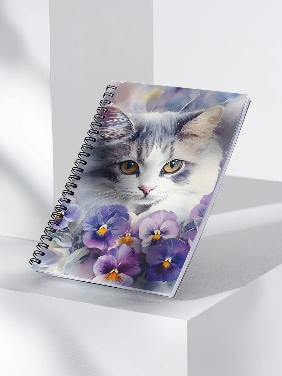 Pansy Cat Spiral Notebook product image (3)