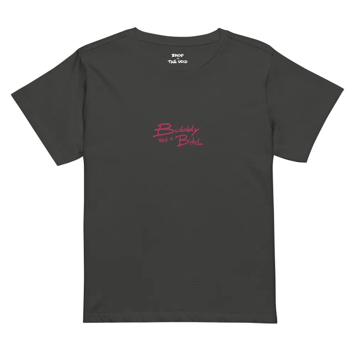 Bubbly and a B*tch (pink) embroidered waist length t-shirt product image (21)