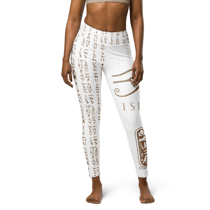 Isis White Hieroglyphs Yoga Leggings product image (1)
