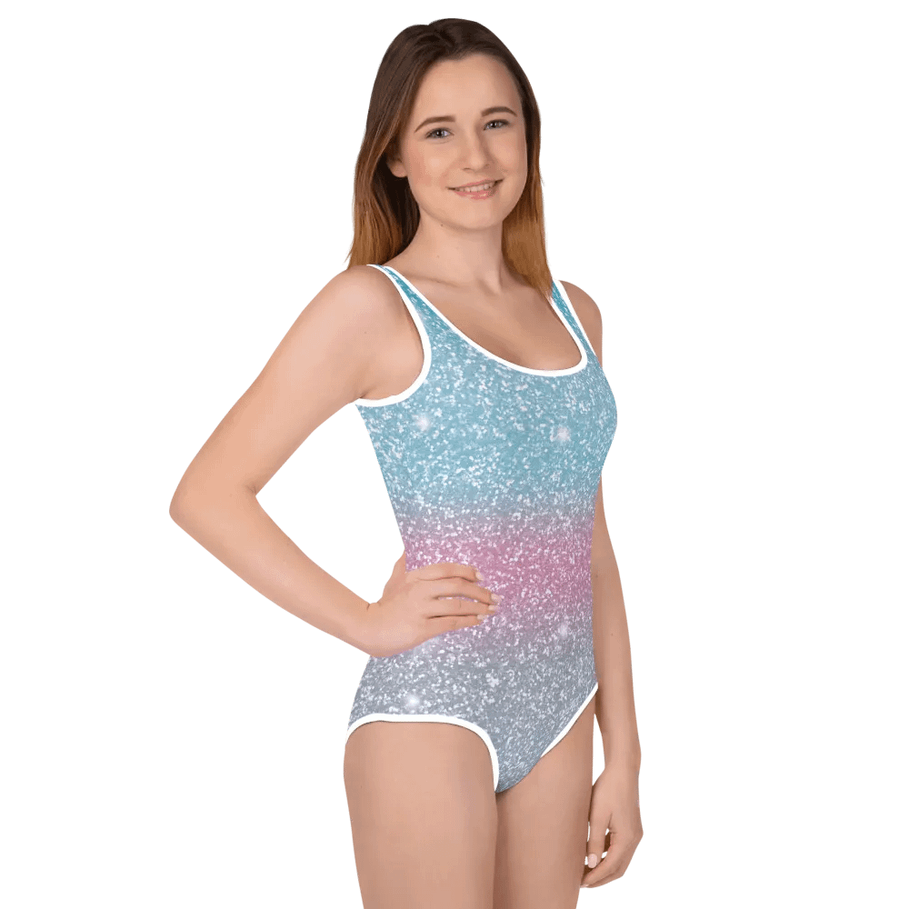 Glitter Unicorn Texture Design Youth Swimsuit (4) product image (12)