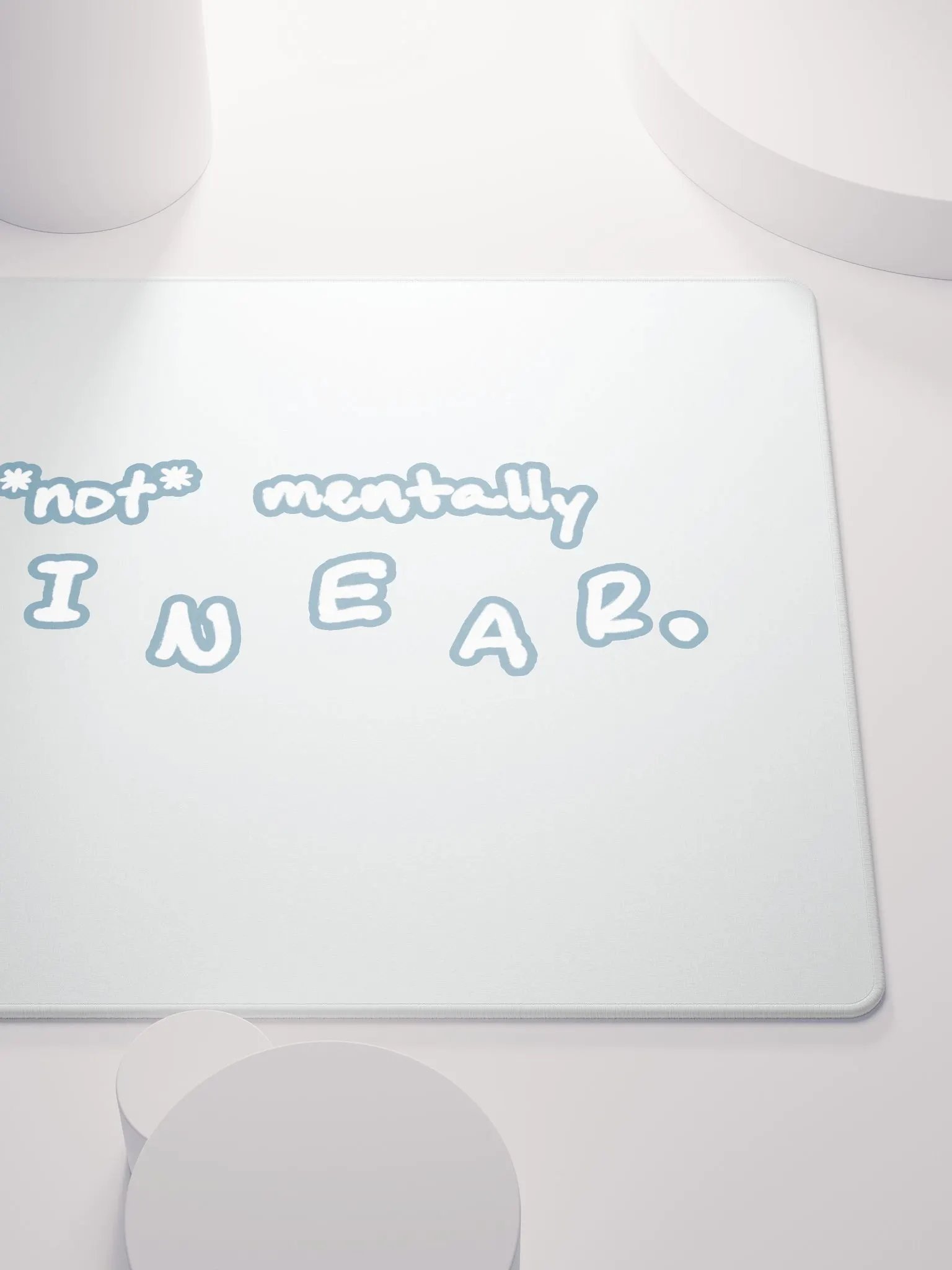 *not* mentally linear (lined design, #709AAF) mouse pad product image (5)