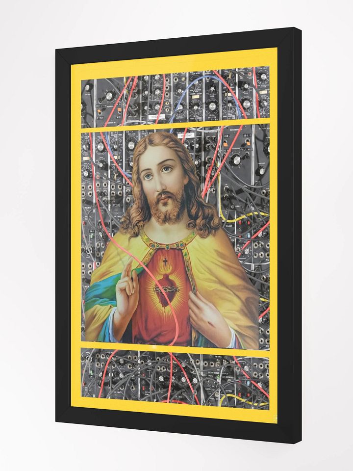 Jesus Christ Sacred Moog by Frank Fonik, Techno EDM Framed High Quality Matte Poster product image (16)