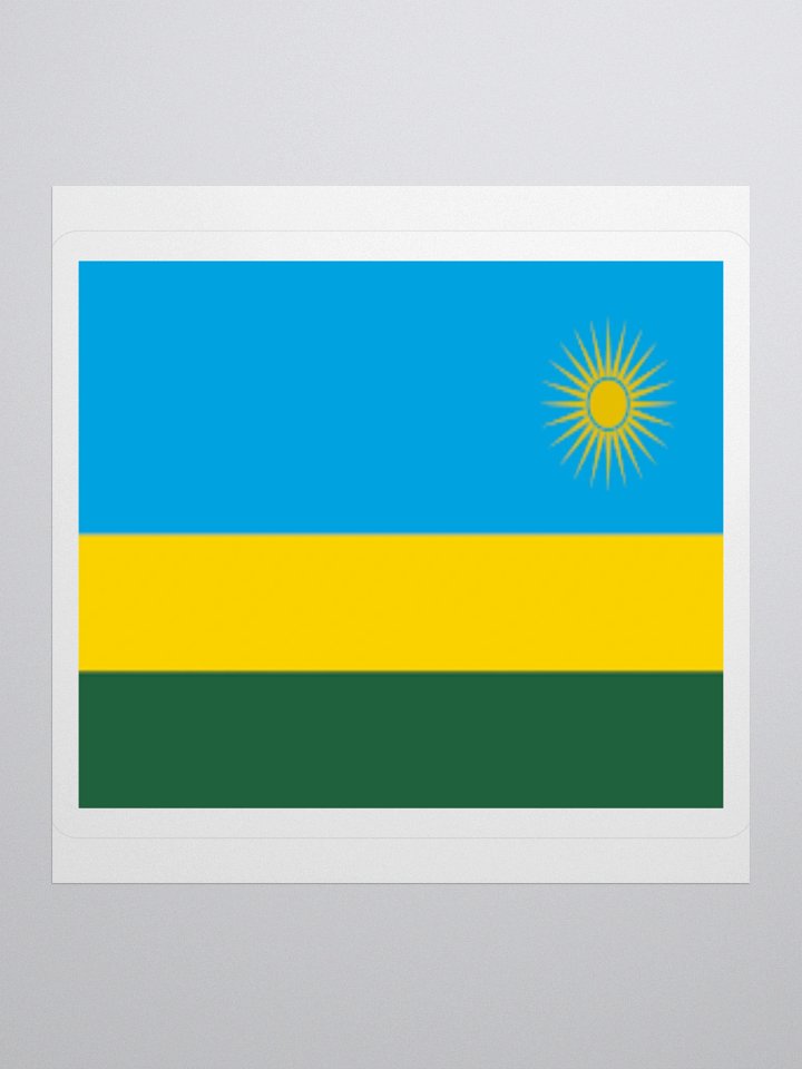 Rwandan Flag Sticker - Durable Vinyl for Indoor Use - Multiple Sizes Available product image (1)