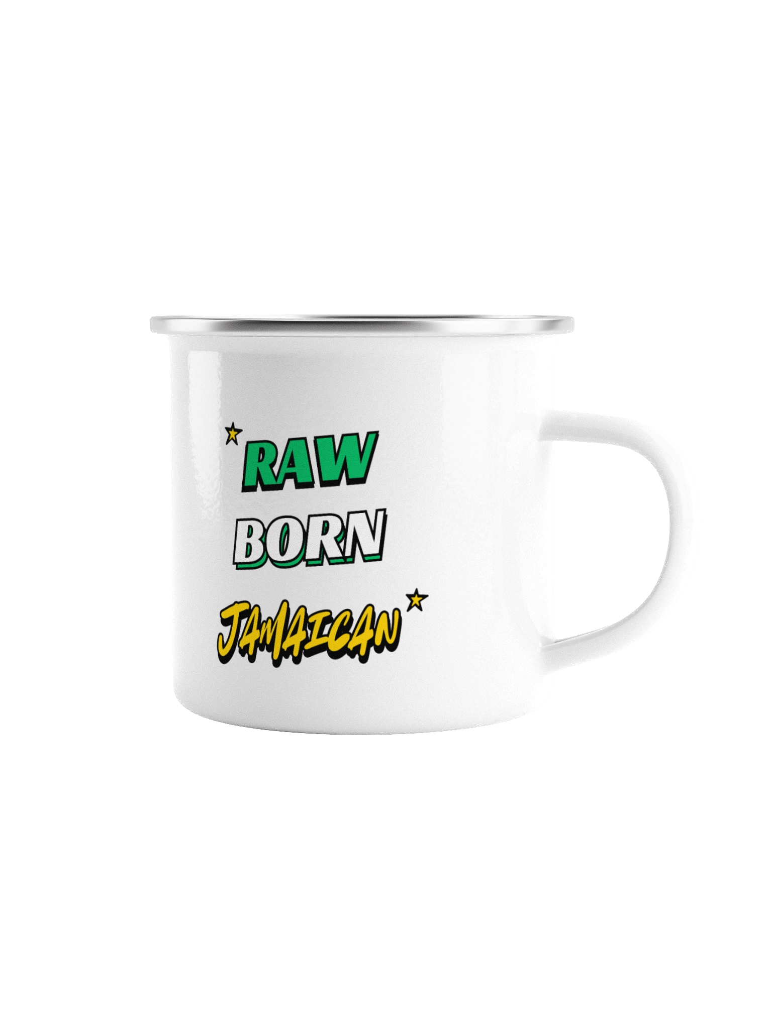 RAW BORN JAMAICAN Enamel Mug product image (1)
