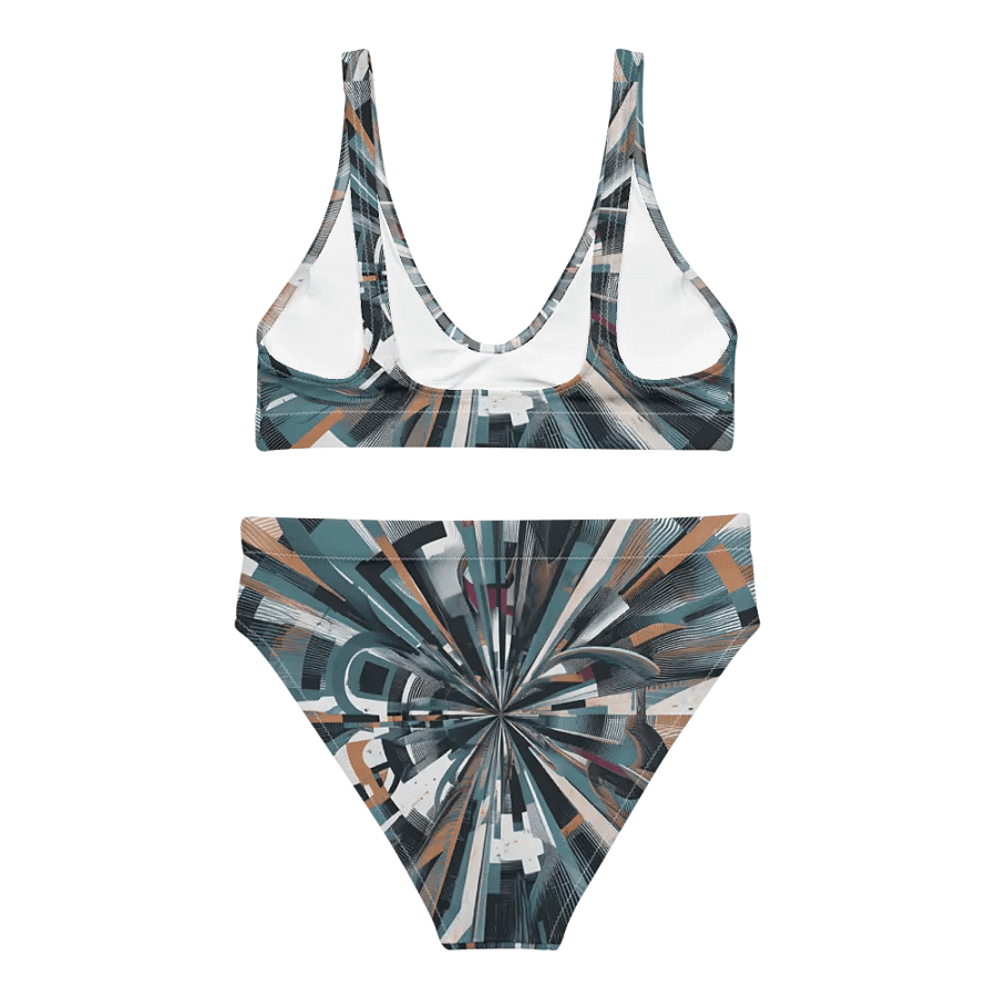 Abstract Lithographic Pattern Design High Waisted Bikini - V13 product image (4)