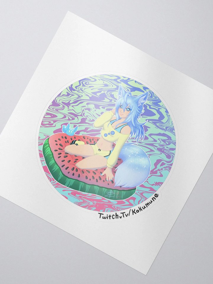 Kokumune Fox Goddess of Water (melon) Sticker product image (2)