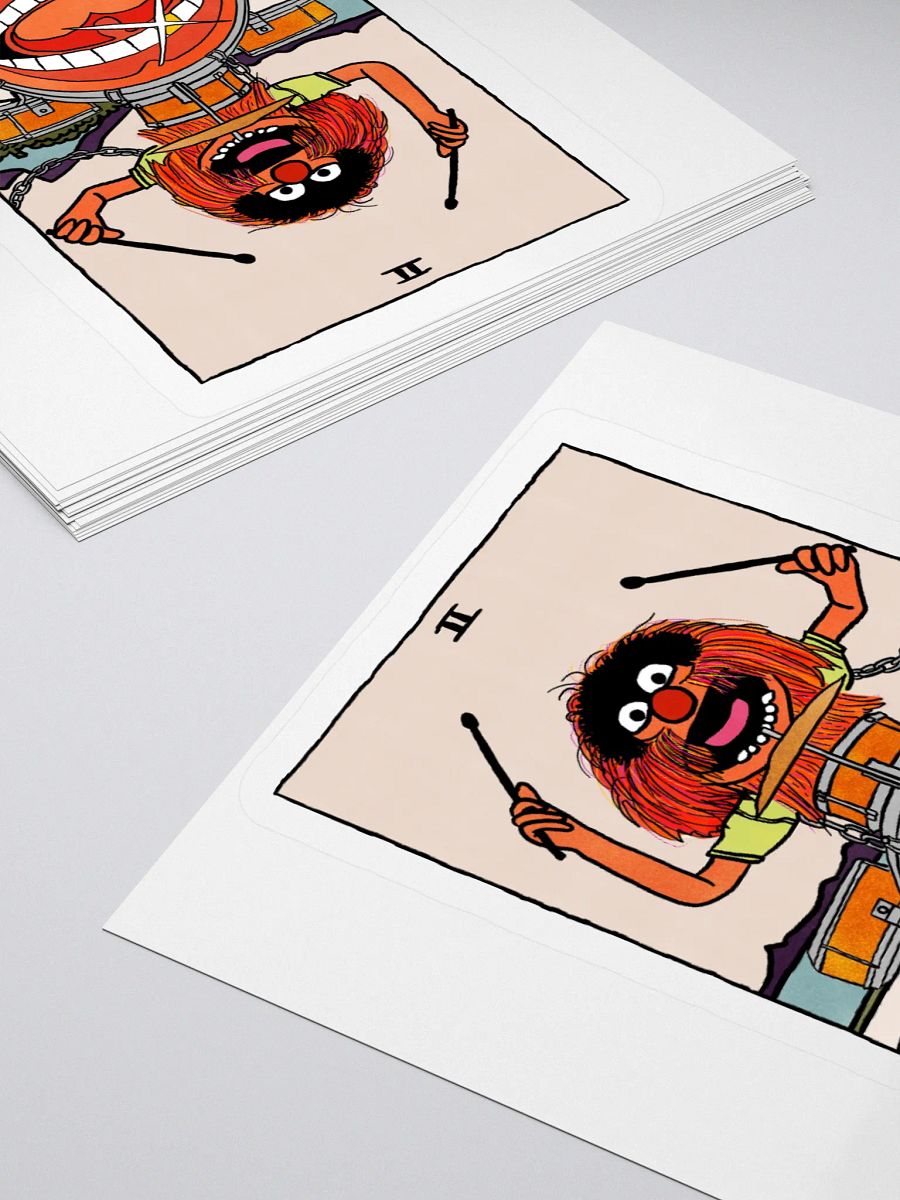Animal Two of Wands Tarot Card Sticker product image (4)