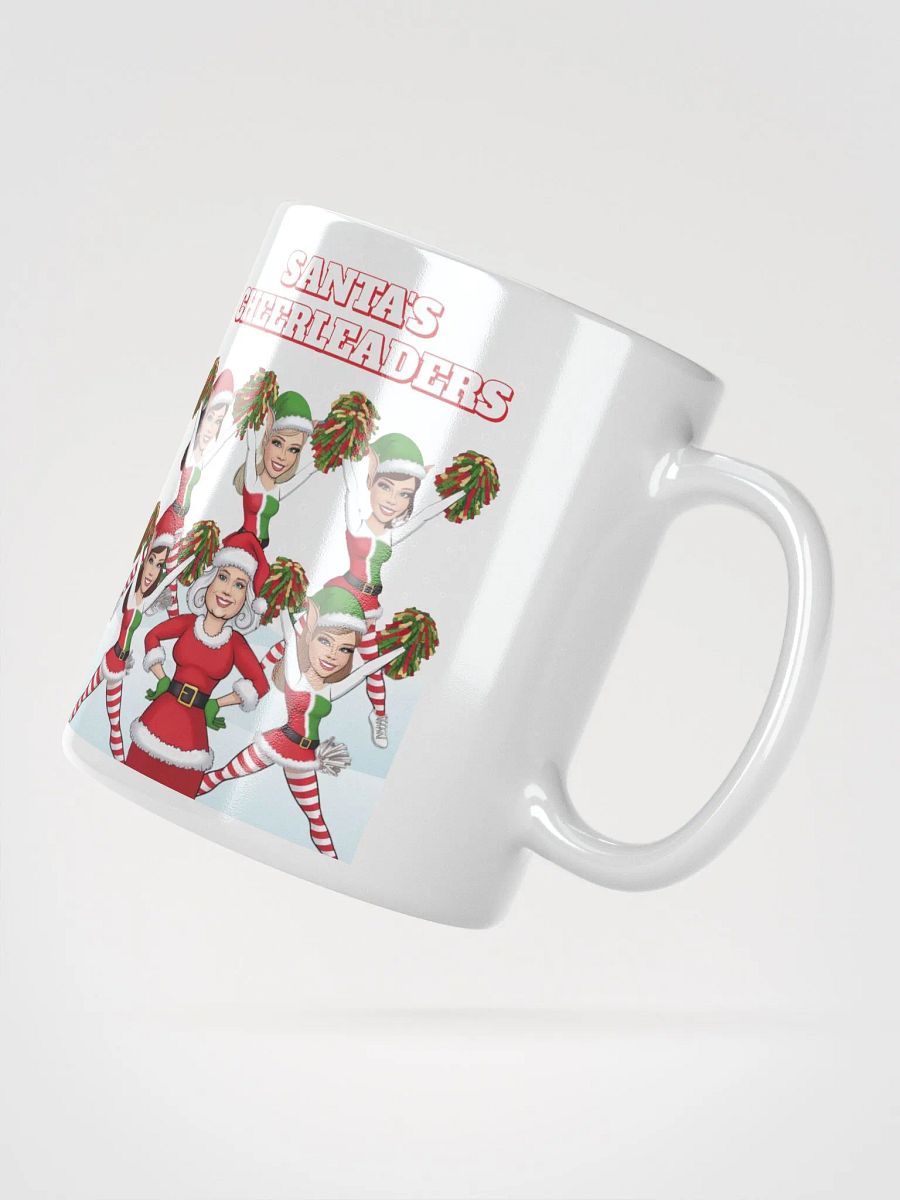 Santa's Cheerleaders Elves Squad White Mug product image (4)