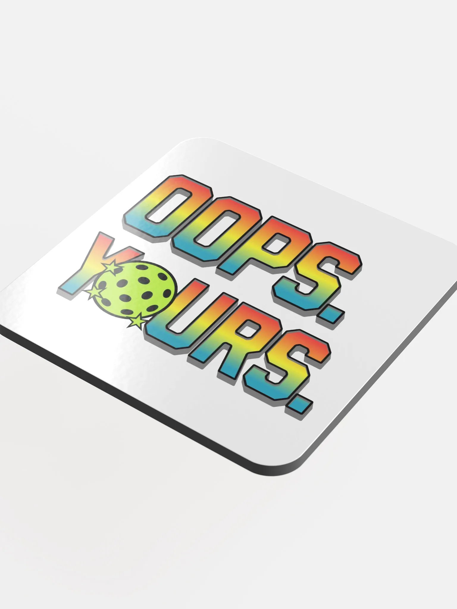 Oops Yours Pickleball Gradient Cork Coaster product image (1)