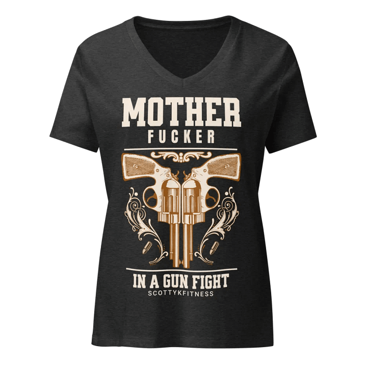 MF in a Gun Fight Women's V-Neck product image (3)