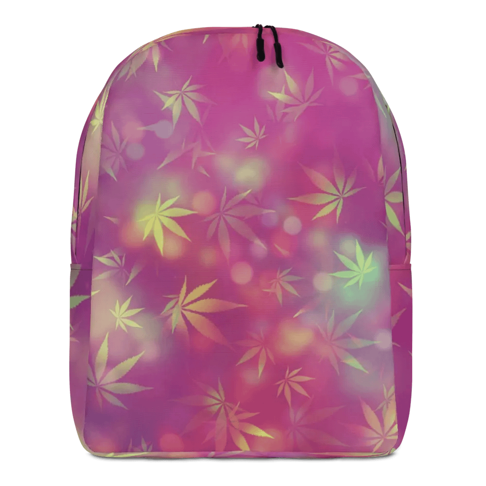 Cannabis Leaf – Vivid Maroon & Gold Bokeh Edition - Backpack product image (1)
