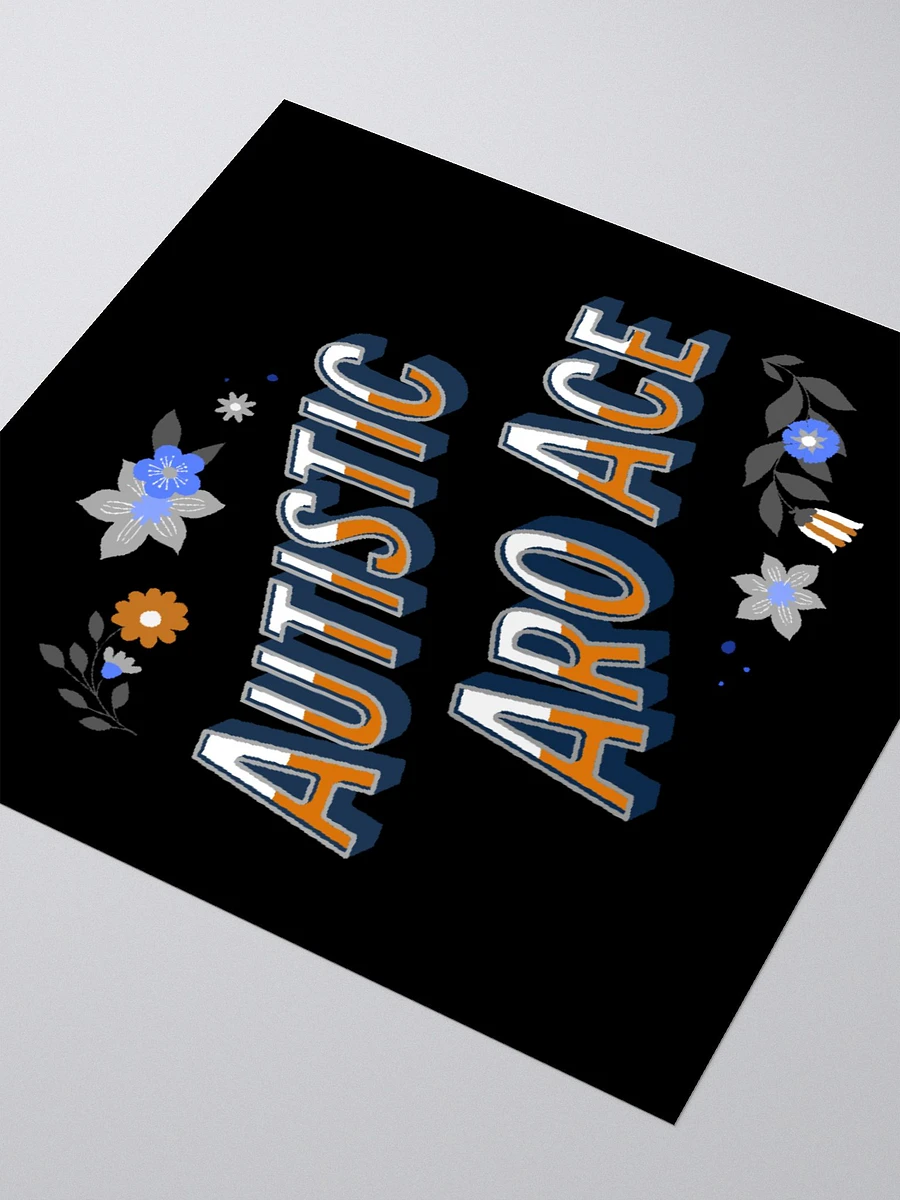 Floral Autistic Aro Ace Sticker (Sunset Palette) product image (8)